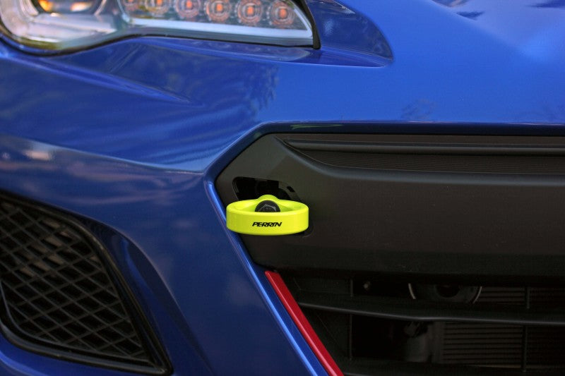 Perrin Tow Hook Kit - Front 2018+ Subaru WRX/STI - Neon Yellow.